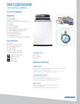 Samsung WA52J8060AW/A2 Guia De Especificação