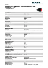 Rafi Pushbutton 250 V 0.7 A 1 x Off/(On) IP40 momentary 10 pc(s) 1.10.001.011/0301 Data Sheet