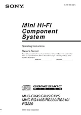 Sony MHC-GX35 Manual