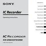 Sony ICD-UX60 Справочник Пользователя