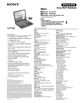 Sony PCG-F370 Specification Guide