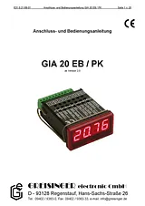 Greisinger GIA 20 EB / PK Multi-purpose measurement and control unit GIA 2 EB Standard signal: 4 - 20 mA, 0 - 20 mA, 0 - 603294 Ficha De Dados