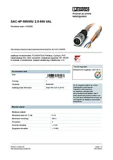 Phoenix Contact Bus system cable SAC-4P-MINMS/ 2,0-960 VAL 1429350 1429350 Data Sheet