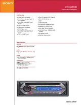 Sony CDX-GT100 Guide De Spécification