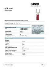 Phoenix Contact U terminal 0.5 mm² 1.5 mm² M5 Partially insulated Red 3240035 100 pc(s) 3240035 Hoja De Datos