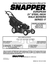Snapper EP217017BV Справочник Пользователя