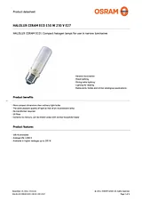 Osram 150W E27 64402 제품 데이터시트