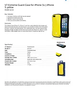 V7 Extreme Guard Case for iPhone 5s | iPhone 5 yellow PA19SYLW-2E Folheto