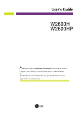 LG W2600H Owner's Manual