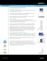 Sony VGC-JS110J Specification Guide