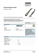 Phoenix Contact Sensor/Actuator cable SAC-8P-M12MS/10,0-PUR 1522529 1522529 Data Sheet
