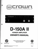 Crown d-150a ii 사용자 가이드