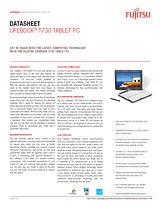 Fujitsu LifeBook T730 VFY:T7300MF031GB Fiche De Données