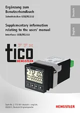 Hengstler Tico-MFH-100-240VAC-TG-2-USB CR0773542 数据表