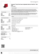 Kensington Comercio™ Hard Folio Case & Adjustable Stand for iPad Air™ & iPad Air™ 2 - Rich Red K97021WW Dépliant