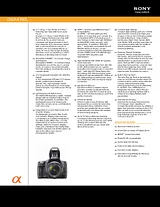 Sony DSLR-A390L Guide De Spécification