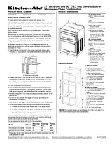 KitchenAid 27" Combination Wall Oven with Even-Heat™  True Convection (lower oven) Ilustrações Dimensionais