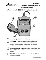 Actron OBD II PocketScan Code Reader CP9125 Справочник Пользователя