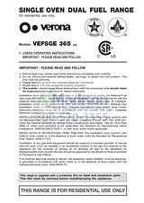 Verona VEFSGE365NW Guía De Operación
