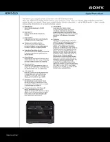 Sony HDMS-S1D Guide De Spécification