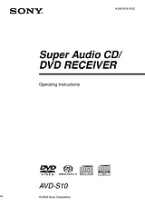 Sony AVD-S10 Справочник Пользователя