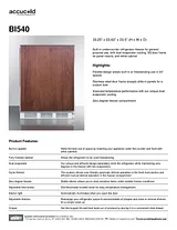 Summit 5.1 cf Built-in Refrigerator-Freezer - White Cabinet with Stainless Steel Frame Door 사양 시트