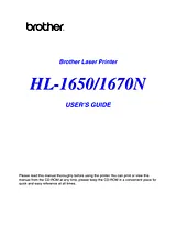 Brother HL-1670N Owner's Manual