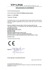 제품 표준 적합성 자체 선언 (TL-SG1008D+TL-SF1008D ST)