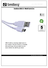 Sandberg USB 2.0 - MiniB 5 pin 0,5 m 508-34 Fiche De Données