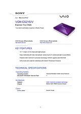 Sony VAIO VGN-CS21S/V VGN-CS21S/V ユーザーズマニュアル