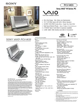 Sony PCV-W20 Specification Guide