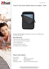 Trust 8" Anti-shock Bubble Sleeve for tablets 19634 전단