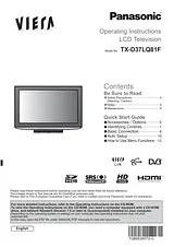 Panasonic TXD37LQ81F Anleitung Für Quick Setup