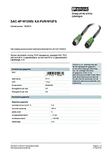 Phoenix Contact Sensor/Actuator cable SAC-4P-M12MS/ 4,0-PUR/M12FS 1504615 1504615 Data Sheet