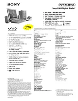 Sony PCV-RX380DS Guia De Especificação