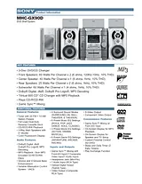 Sony MHC-GX90D Guida Specifiche