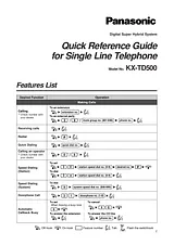 Panasonic KXTD500CE Guide D’Installation Rapide