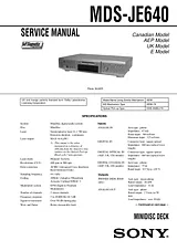 Sony MDS-JE640 User Manual