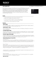 Sony kdl-60nx720 Guide De Spécification