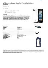 V7 Extreme Guard Case for iPhone 5s | iPhone 5 white PA19SWHT-2E Merkblatt
