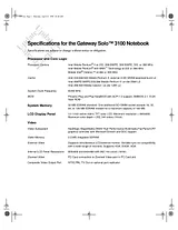Gateway 3100 Specification Guide