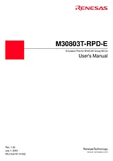 Renesas M30803T-RPD-E Manual Do Utilizador