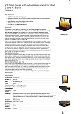 V7 Folio Cover with adjustable stand for iPad 2 and 4, Black TA35BLK-2E Merkblatt