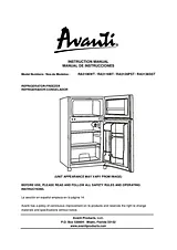 Avanti RA3136SST - 3.1 CF Two Door Counterhigh Refrigerator - Black with Stainless Steel Doors Instruction Manual