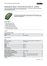 Phoenix Contact Distributed I/O device FLS DN M12 DO 8 M12-2A 2736055 2736055 Data Sheet