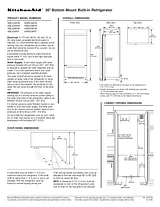 KitchenAid 20.4 cu. ft. 36" Width Left-Hand Door Swing Инструкции С Размерами