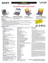 Sony PCG-GRX560 Specification Guide