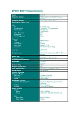 Epson EMP-70 Guide De Spécification