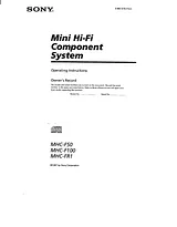Sony MHC-F100 매뉴얼