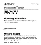 Sony M-717V Manuel